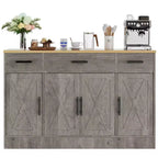 Celebalcony Buffet Cabinet with Storage,53.4 Large Kitchen Storage Cabinet with 3 Drawers & 4 Doors, Adjustable Shelf for Kitchen,Living Room