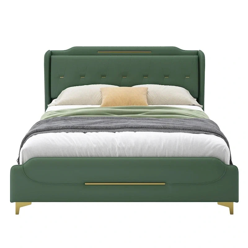 Modern Upholstered PU Leather Bed