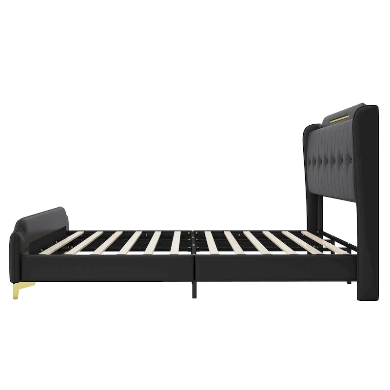 Modern Upholstered PU Leather Bed