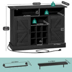 Moasis 52 Buffet Cabinet Farmhouse Coffee Bar Cabinet