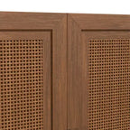 3-Set Rattan Door Sideboard Buffet Storage Cabinets with Adjustable Shelves - 93Lx31H