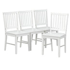 Set of 4 Solid Wood Slat-Back Dining Chairs, Sturdy Frame, Classic Design, Easy Assembly