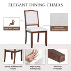 Set of 4 Farmhouse Dining Chairs with High Backs and Upholstered Seating