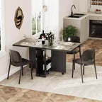 Folding Dining Table for Kitchen, Space Saving Dining Table, Extendable Kitchen Drop Leaf Table with 6 Wheels for Small Space
