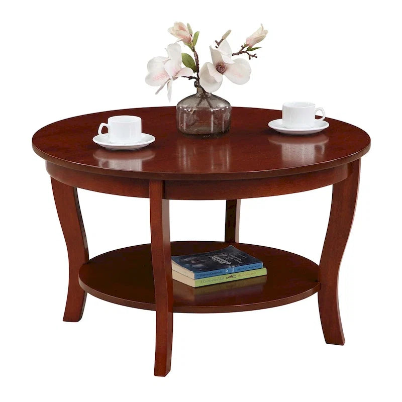 Round Coffee Table with Shelf