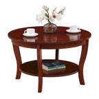 Round Coffee Table with Shelf