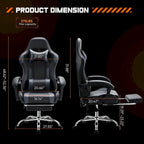 Chaise de bureau de jeu pivotante en cuir PU
