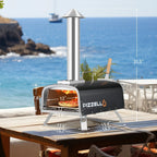 Multi-Fuel Outdoor Pizza Oven Stonebaked Pizza Maker with Gas Burner & Wood Box - 12 inch