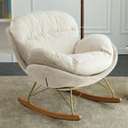 Fauteuil à bascule ergonomique rembourré en velours moderne pour chambre de bébé