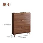 Traditional Hidden Adjustable 3 Tiers Solid Wood Shoe Cabinet