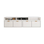 Modern White 2-Drawer Open Storage Corner TV Stand