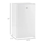 3.2 Cu.Ft Mini Fridge with Freezer, Single Door Compact Refrigerator with Adjustable Thermostat for Bedroom