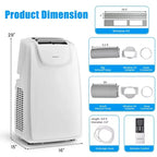 Costway 8000 BTU (11,500 BTU ASHRAE) Dual Hose Portable Air Conditioner 3-in-1 AC Unit w/ Remote Control