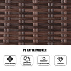 7 Pieces Outdoor Rattan Wicker Patio Round Dining Set with Cushions by Moda Furnishings
