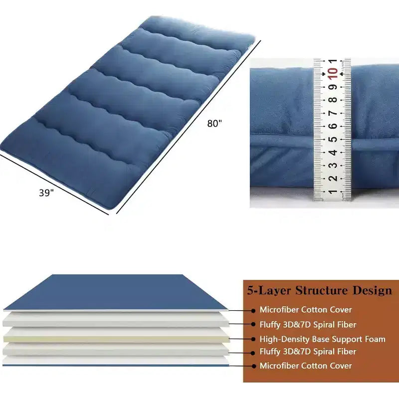 Materasso Futon Giapponese, Materassino Pieghevole da Pavimento, Tappetino Tatami per Casa, Materasso da Campeggio