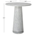 Table d'appoint ronde haute en marbre SAFAVIEH Couture Ghicu - 56 cm L x 53 cm P x 61 cm H - 21Wx21Dx24H