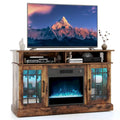 TV Stand with Electric Fireplace LED Lights Remote Controls