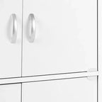 Hodedah HID44 Heavy Duty 8 Door Floor Mount Enclosed Multipurpose Storage Bookcase Cabinet for Home and Office, Beech Wood Finish