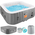 4-6 Person Outdoor Inflatable Hot Tub Spa with Control Panel & 130 Jets, Insulated Tub Cover & Floor Protector - 75¡±W