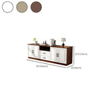 Meuble TV moderne blanc en bois avec rangement et gestion des câbles