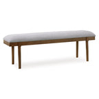 Signature Design by Ashley Lyncott Gris/Marron 59 Banc de salle à manger rembourré - 59.25 L x 15.13 P x 19.75 H
