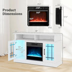 TV Stand with Electric Fireplace LED Lights Remote Controls