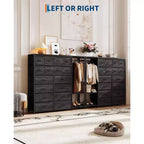 Dresser with 16 Drawers & Hanging Rod & Shelves, Fabric Storage Organizer for Bedroom, Closet, or Entryway