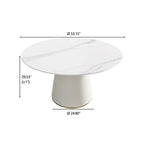 53 Round Dining Table for 6 with Sintered Stone Tabletop and Lazy Susan