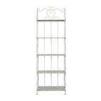 Metal Scroll Indoor Outdoor Tall Folding 5 Shelves Bakers Rack - Gold or White - Roche River Decor