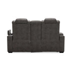 Signature Design by Ashley HyllMont – Causeuse inclinable électrique grise avec console – 71,75 po L x 39 po P x 44 po H