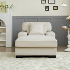 Modern Mid-Century Oversized Chaise Sleeper Sofa with Pillow