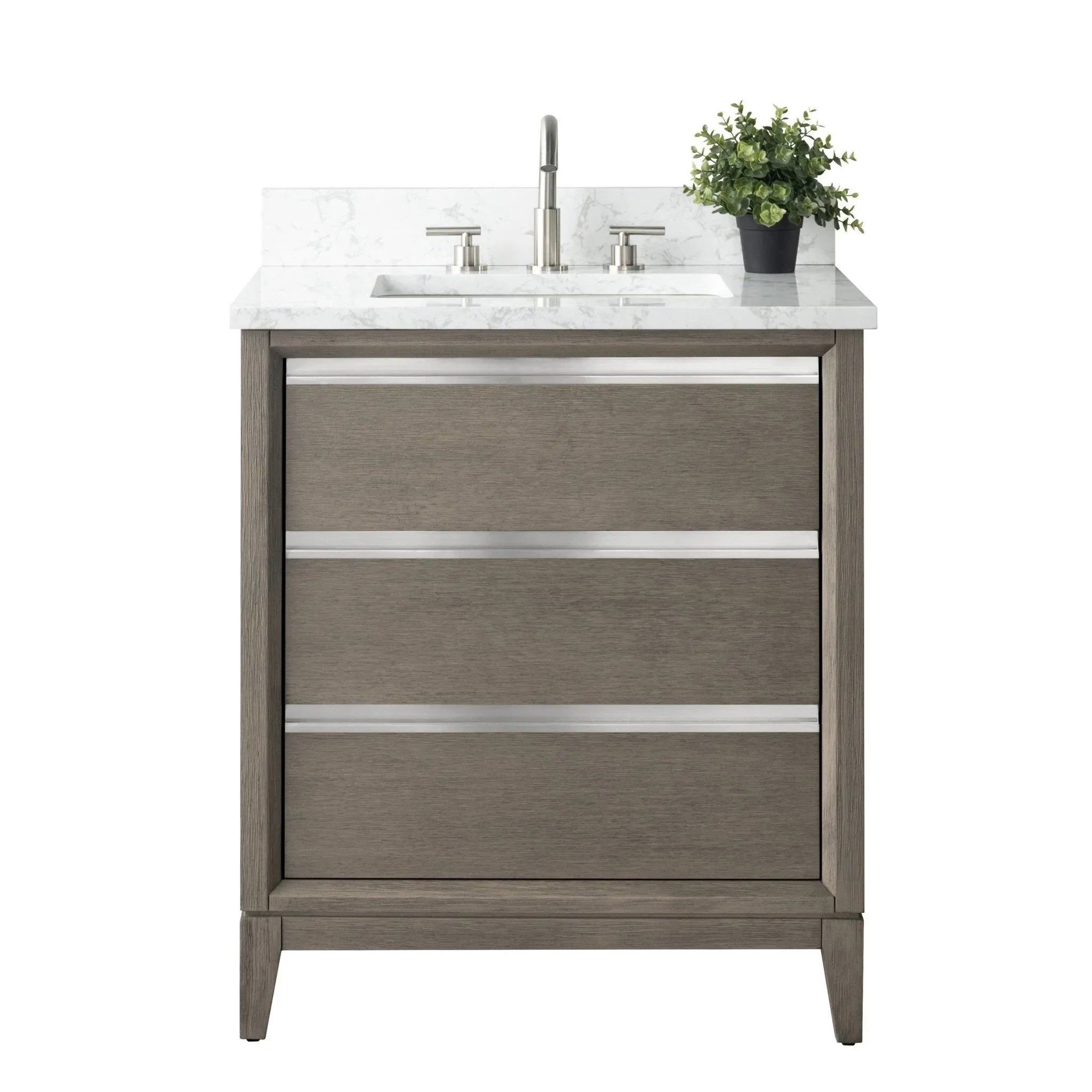 Vanity Art Bathroom Vanity with Ceramic Sink and Engineered Marble Top