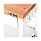 Work Center Island Table with Solid Wood Top, 48 W x 24 D x 36 H, White