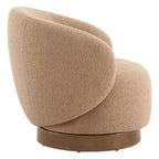 Spruce&Spring Upholstered Swivel Accent Barrel Chair with Wood Base