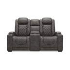 Signature Design by Ashley HyllMont – Causeuse inclinable électrique grise avec console – 71,75 po L x 39 po P x 44 po H