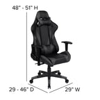 Sedia da gaming ergonomica da corsa Emma e Oliver con schienale completamente reclinabile in similpelle rossa