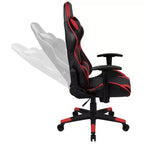 Sedia da gaming ergonomica da corsa Emma e Oliver con schienale completamente reclinabile in similpelle rossa