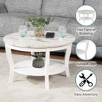 Round Coffee Table with Shelf