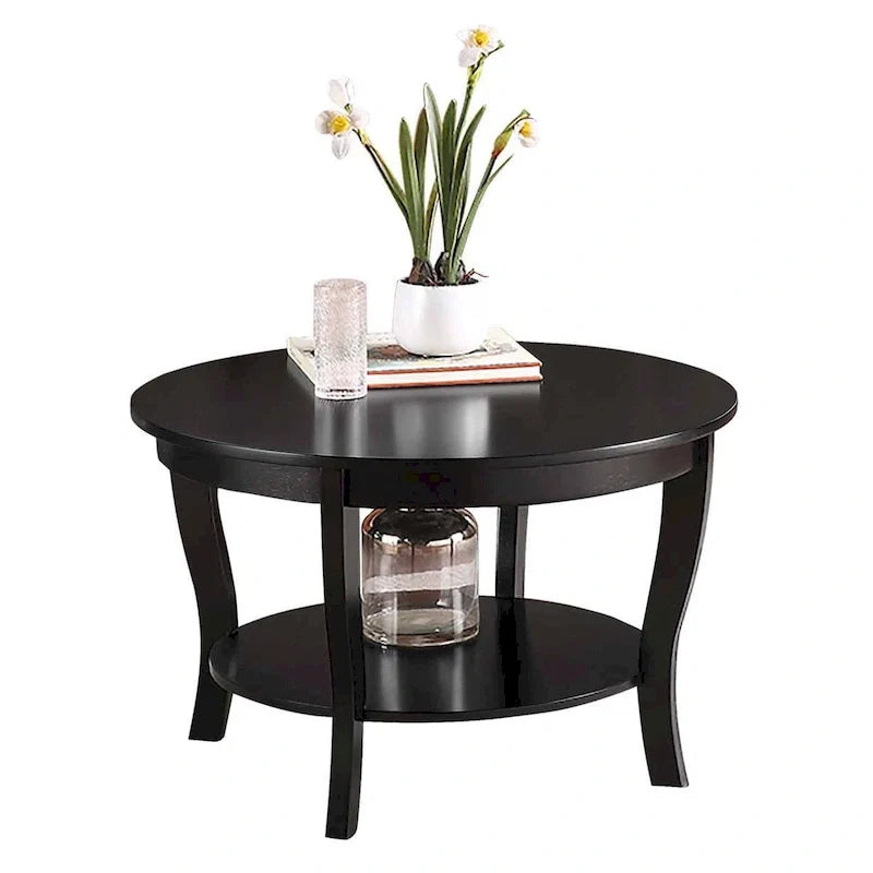 Round Coffee Table with Shelf