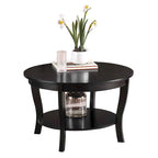 Round Coffee Table with Shelf
