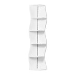 VECELO 5-Tier Wave Corner Shelf, Tall Vertical Storage Display Shelf for Small Spaces & Living Room, White
