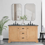 Mobile bagno Hervas con top in marmo naturale senza specchio