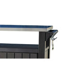 Outdoor Grill Party Caster Bar Serving Cart with Storage Dark Brown - 35.4 H x 48.7 W x 20.4 D
