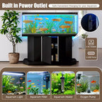 GDFStudio Logan Modern Wood Aquarium Stand with Power Outlet and Storage Cabinet