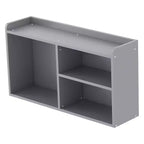 Whisen Twin Size Low Loft Bed Frame for Kids with Slide, Movable Bookshelf Storage, Guardrails, Low Loft Bed Frame