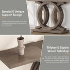 Vintage Console Table with Geometric Base Wooden Hallway Table