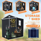 6 ft x 4 ft/6 ft x 8 ft/8 ft x 6 ft/8 ft x 10 ft All-Weather Resin Outdoor Plastic Storage Shed w/Floor, Spire Tool Shed