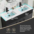 Wavy Line 30/36/48 Bathroom Vanity Set with Sink & Faucet