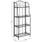 SAFAVIEH Bryn Étagère de boulanger d'extérieur victorienne en fer forgé à 4 niveaux - 63,5 cm l x 38,1 cm P x 160 cm H - 25L x 15P x 63H