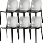 Amber Acrylic Armless Low Back Dining Chair